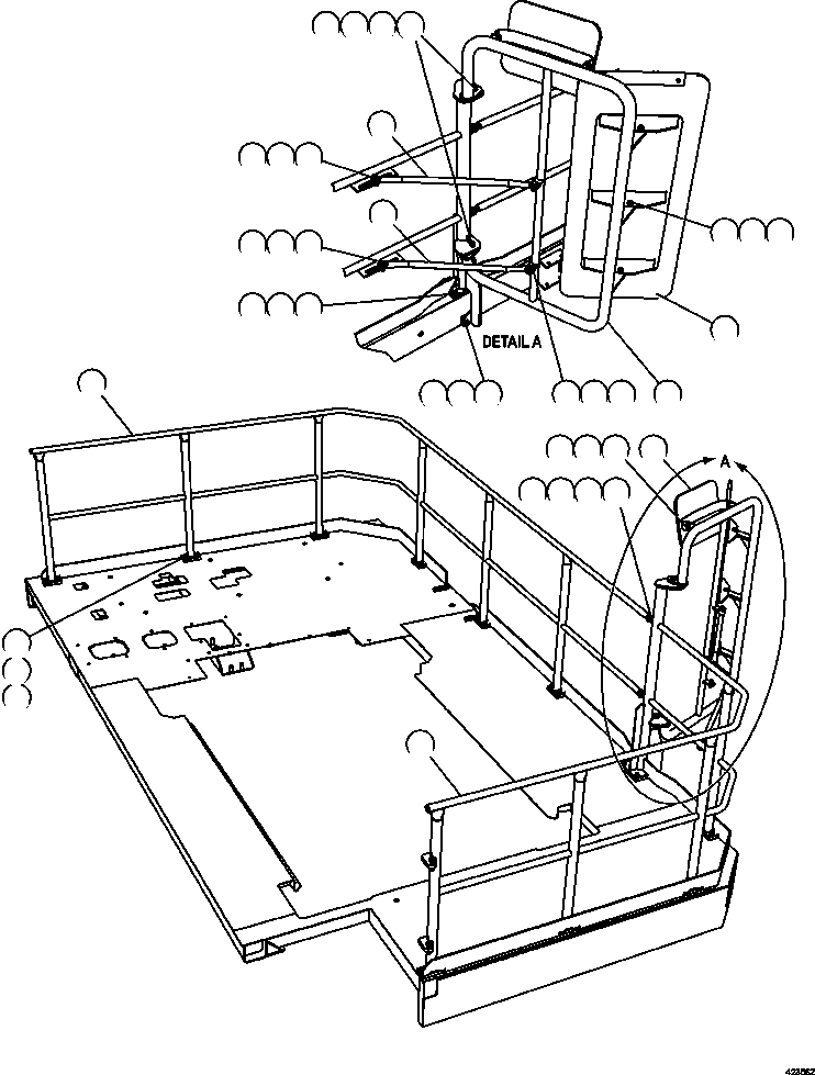 HANDRAIL, LH DECK - REAR EM3883 KOMATSU
