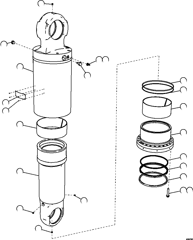 NOTE: (1) INCLUDED IN AK5591 REAR SUSPENSION REBUILD KIT. AK5591 KOMATSU