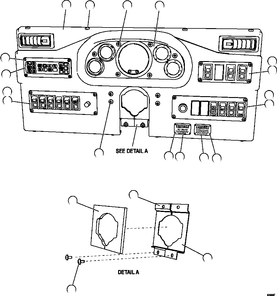 DASH MODULE, UPPER R.H. (SEE FIG 42448) EM3745 KOMATSU