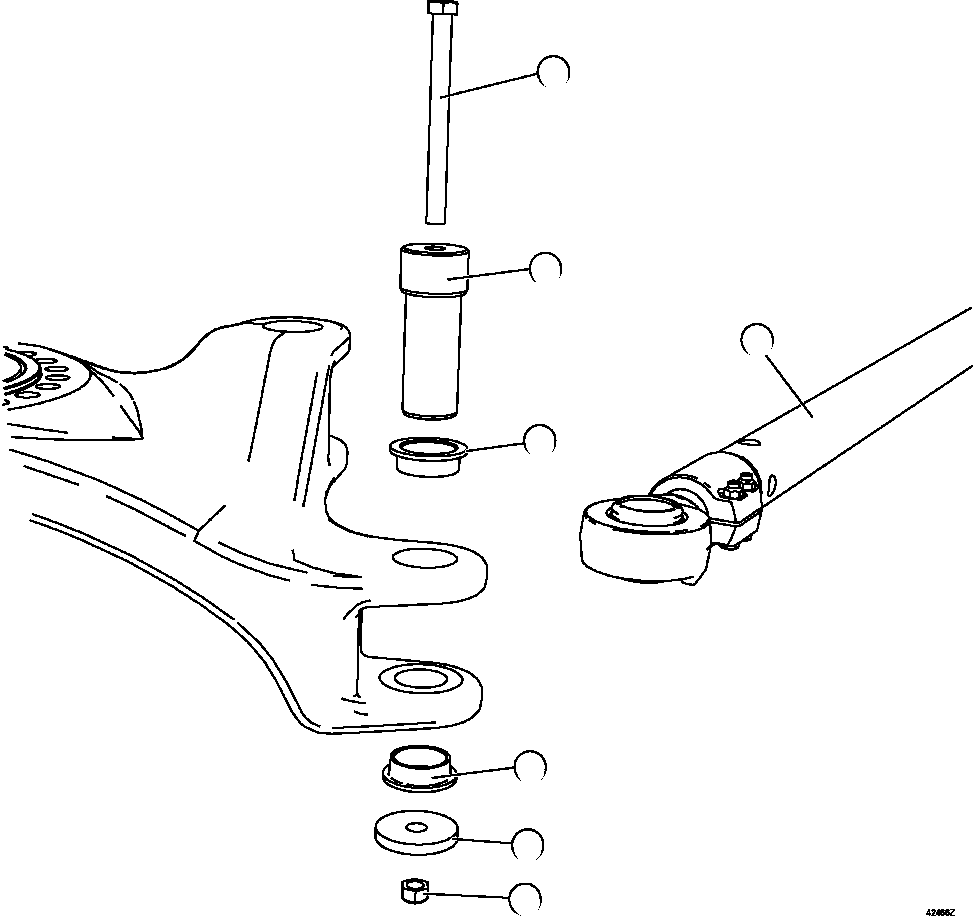 NOTE: (1) INCLUDED IN AK5778 STEERING PIN KIT. AK5778 KOMATSU