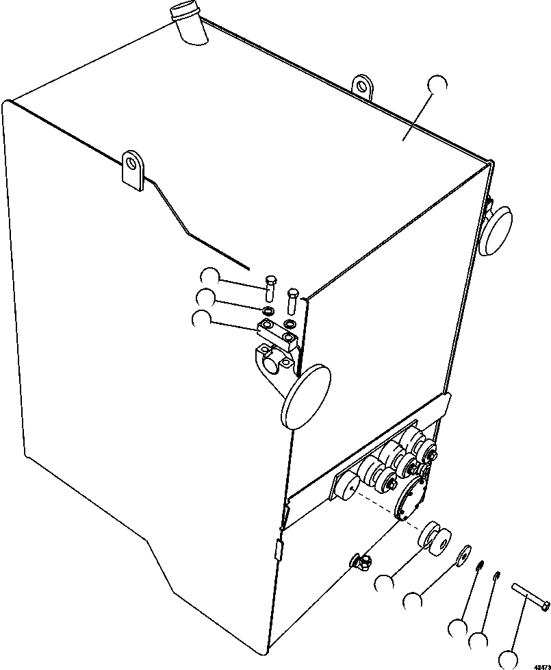 FUEL TANK ASSEMBLY W/COVERS EM4361 KOMATSU