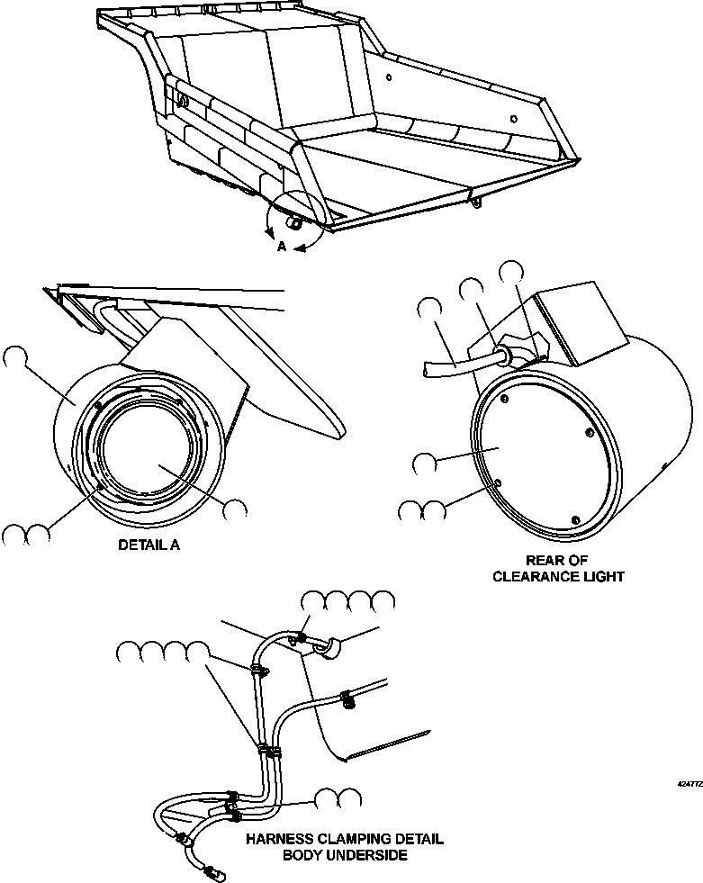 HARNESS, BODY CLEARANCE LIGHT - L.H. EL7664 KOMATSU