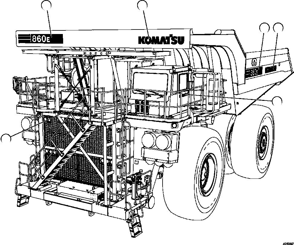 DECAL, 860E (RH SIDE OF BODY) WB3411 KOMATSU
