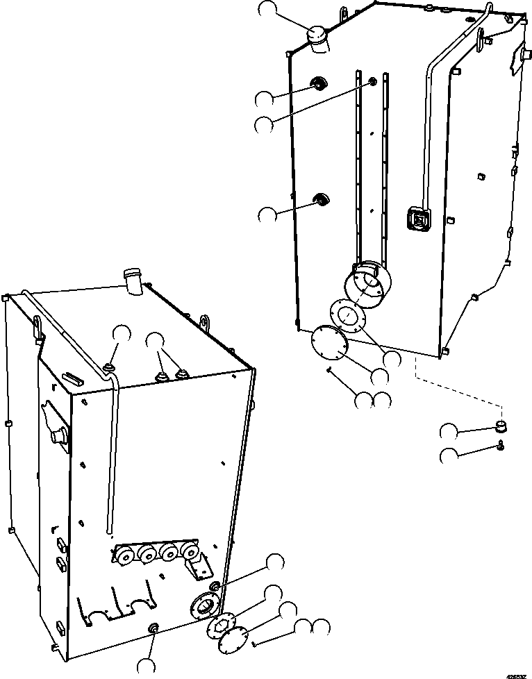 FUEL TANK ASSEMBLY (W/ COVERS) (1) EM9340 KOMATSU