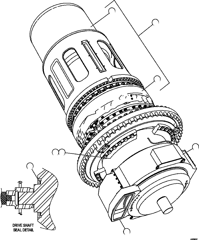 WHEEL MOTOR TRANSMISSION & BRAKE ASSEMBLY 58C-22-10200 KOMATSU