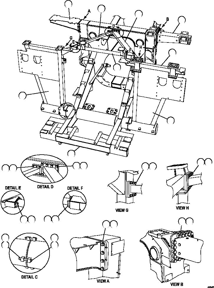 SUPPORT, DECK - LH XB4810 KOMATSU