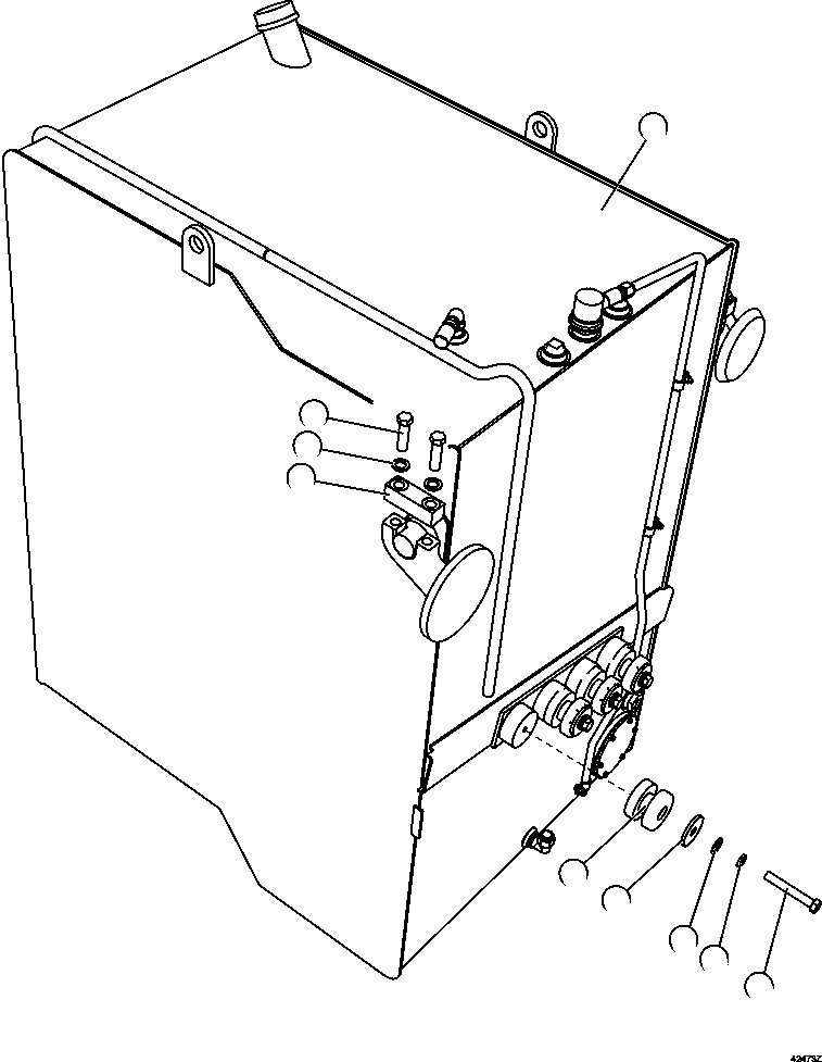 FUEL TANK ASSEMBLY (W/ COVERS) XC1962 KOMATSU