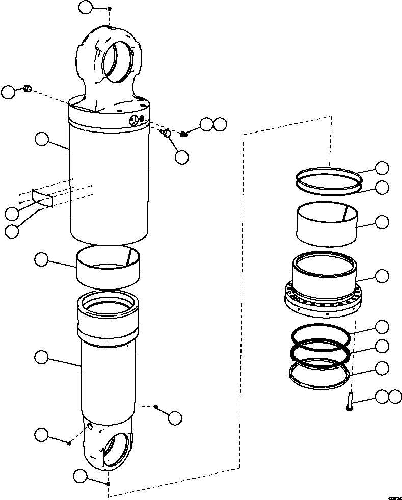 NOTE: (1) INCLUDED IN 58C-RS-AK010 REAR SUSPENSION 58C-RS-AK010 KOMATSU
