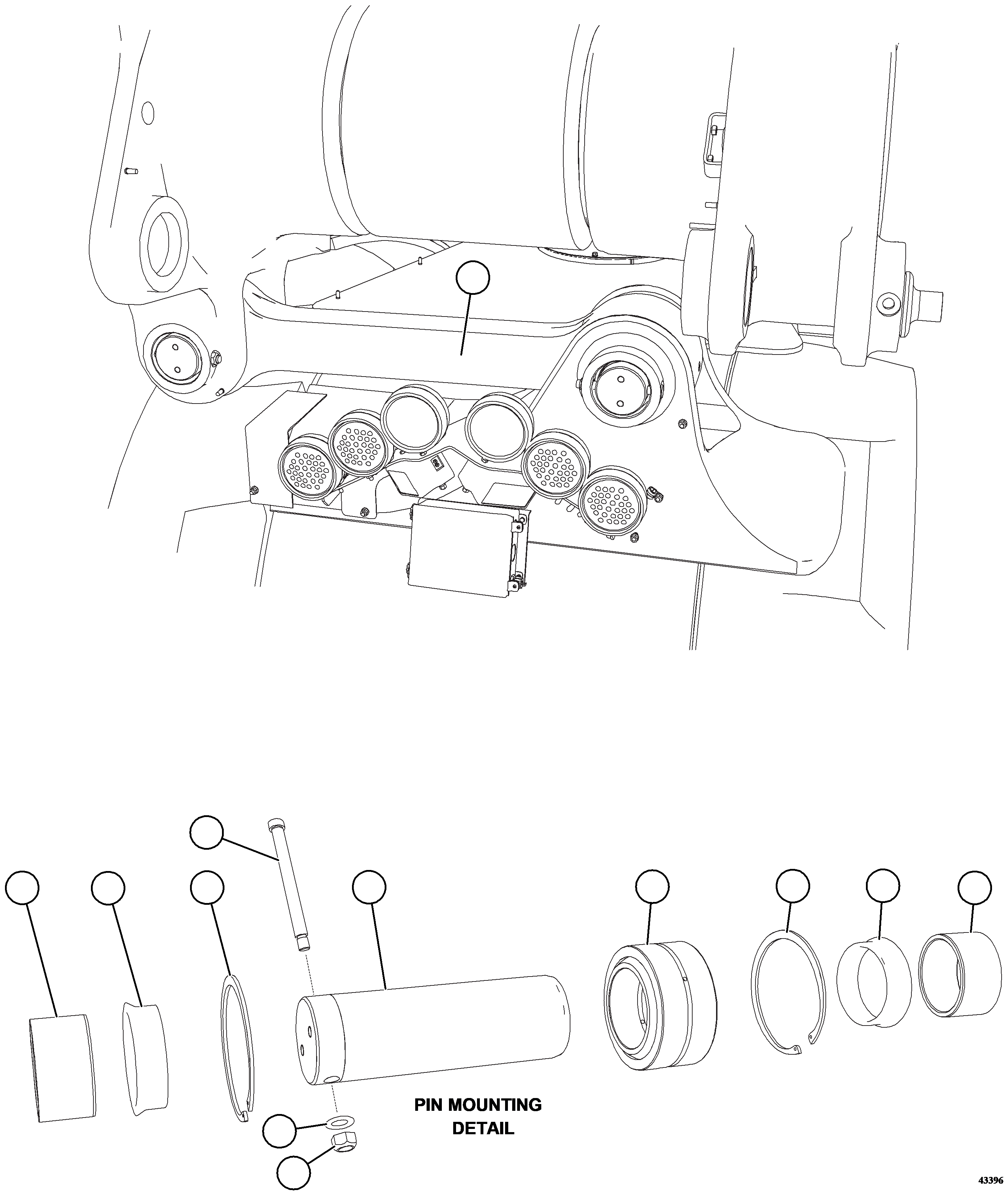 NOTE: (1) INCLUDED IN 58C-MP-AK070 PAN HARD ROD PIN KIT. 58C-MP-AK070 KOMATSU
