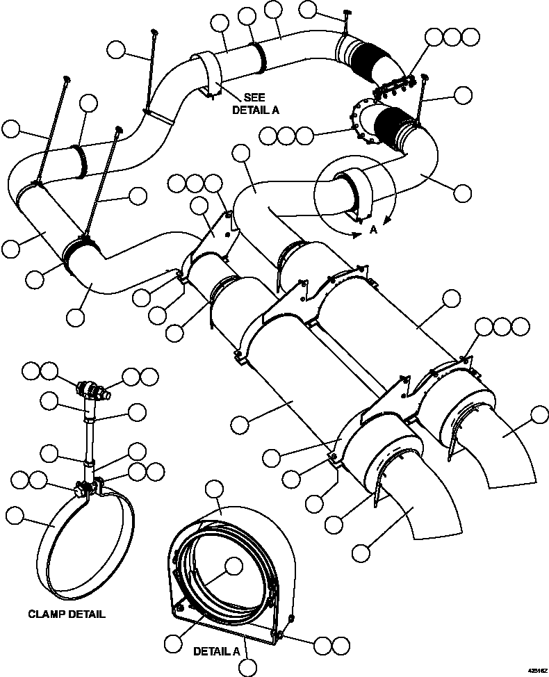 EXHAUST TUBE, LH 58C-02-00000 KOMATSU