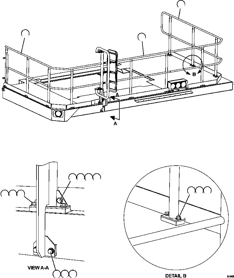 HANDRAIL, L.H. DECK - FRONT XB4565 KOMATSU