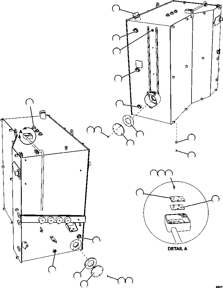 FUEL TANK ASSEMBLY W/COVERS 58B-04-00170 KOMATSU