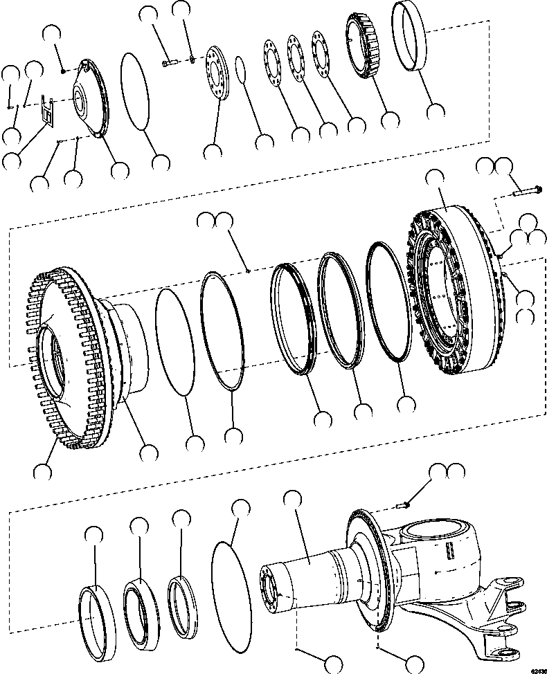 SPINDLE, HUB AND BRAKE ASSEMBLY 58B-32-00210 KOMATSU
