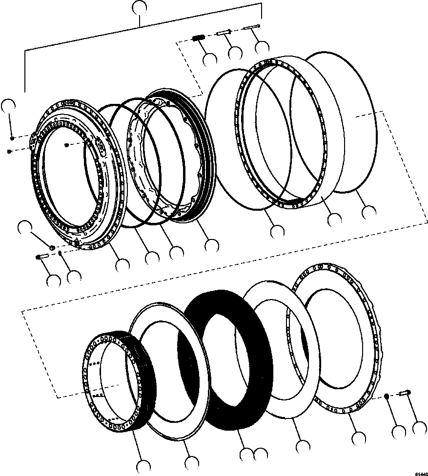 NOTE: (1) INCLUDED IN 58B-BK-AK020 FRONT BRAKE SEAL KIT. 58B-BK-AK020 KOMATSU
