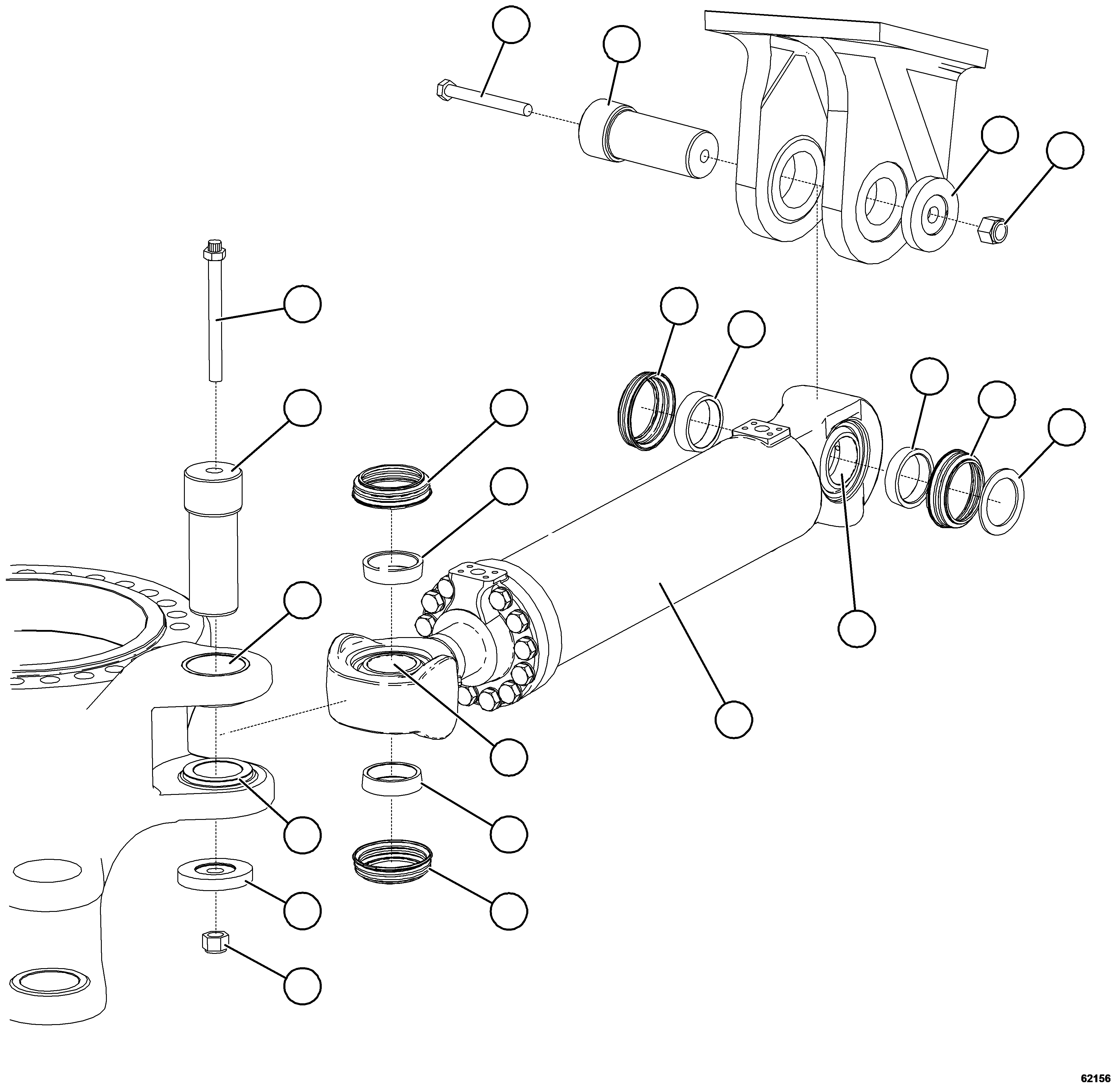 NOTE: (1) INCLUDED IN 58B-MP-AK030 STEERING PIN KIT. 58B-MP-AK030 KOMATSU