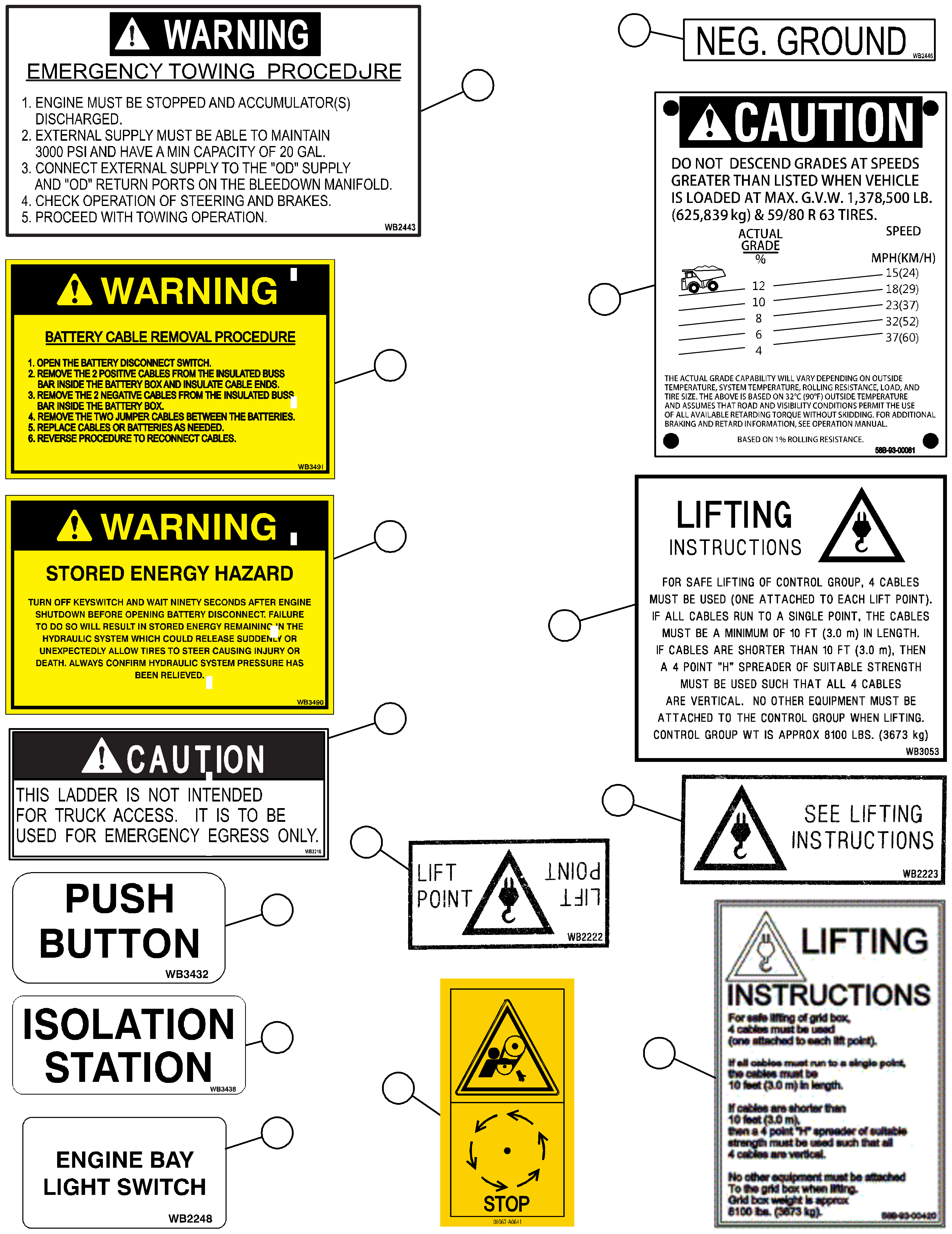 DECAL, GRADE SPEED CHART (INSIDE CAB) 58B-93-00081 KOMATSU