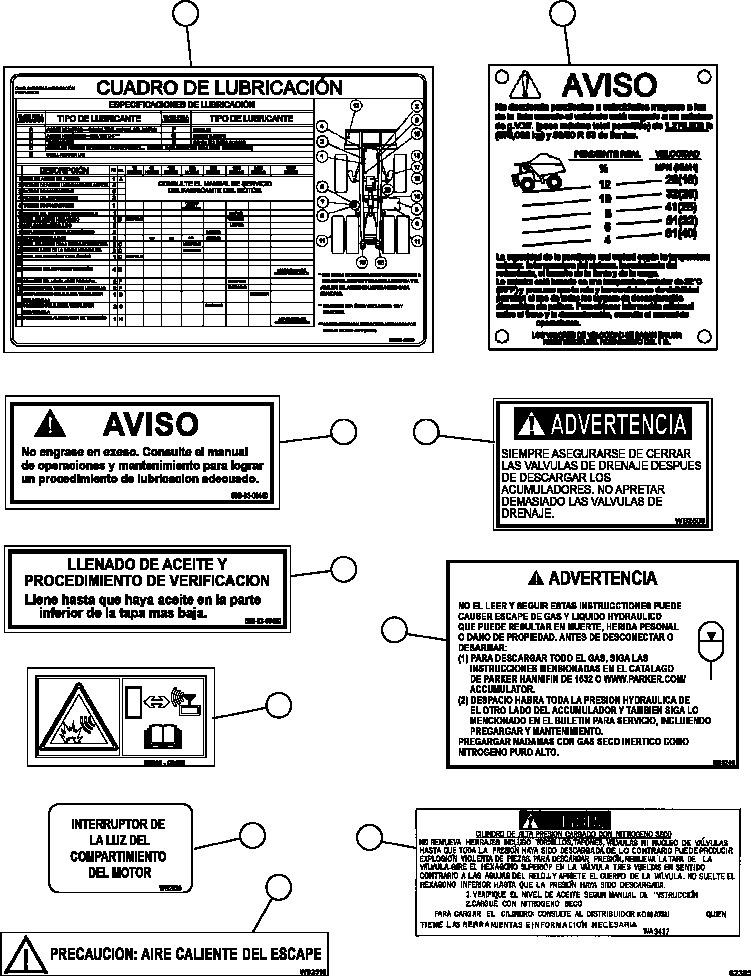 DECAL, LUBRICATION 58B-93-00440 KOMATSU