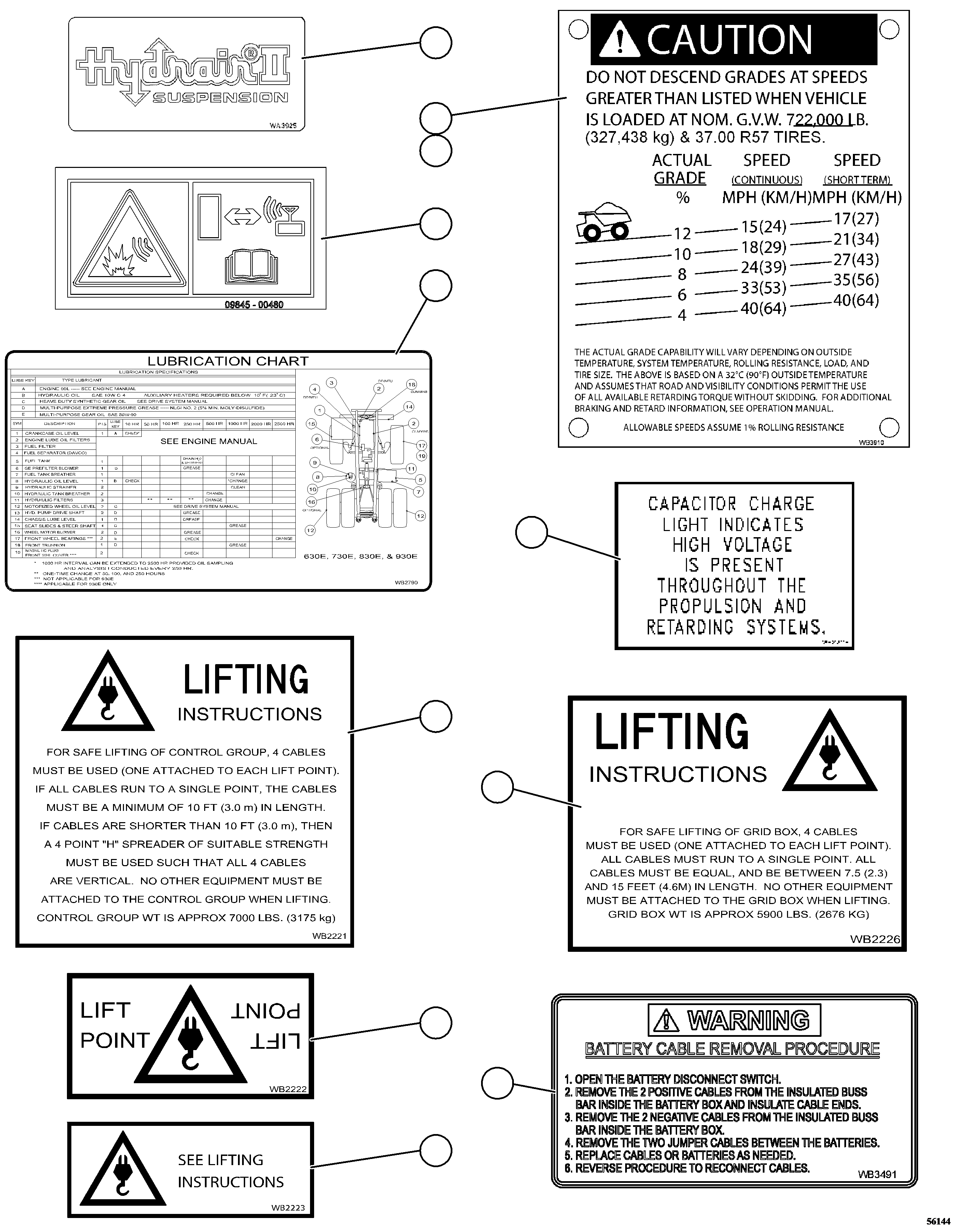 PLATE, GRADE SPEED CHART 58D-98-02190 KOMATSU