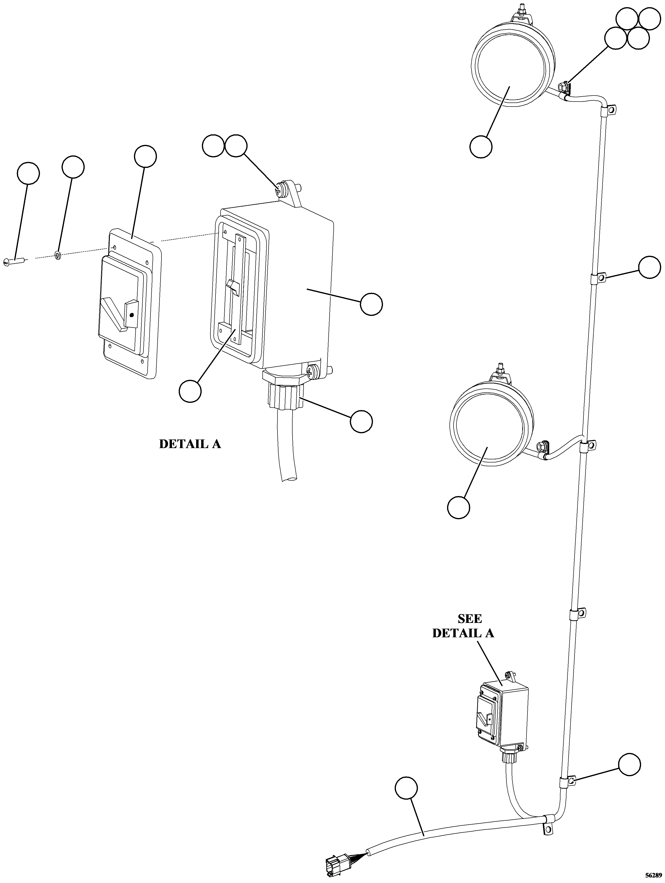 HARNESS, WIRING - ENGINE SERVICE LIGHTS XC3809 KOMATSU