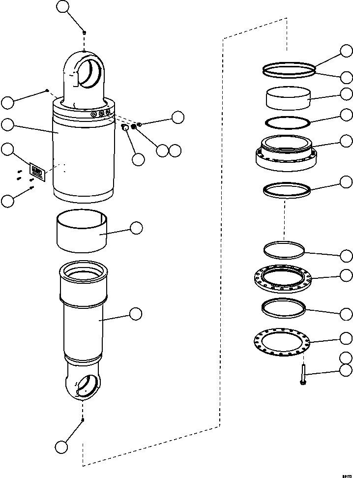 NOTE: (1) INCLUDED IN 58D-RS-AK010 REAR 58D-RS-AK010 KOMATSU