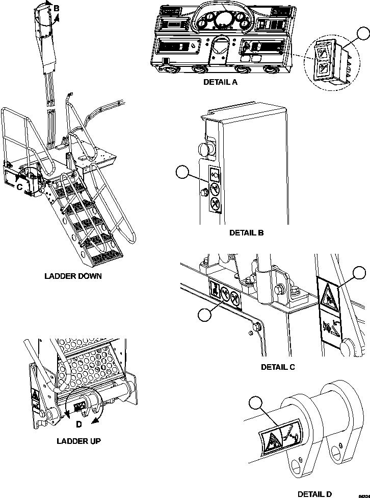 SWITCH, ROCKER (STAIR CONTROL) PC3590 KOMATSU