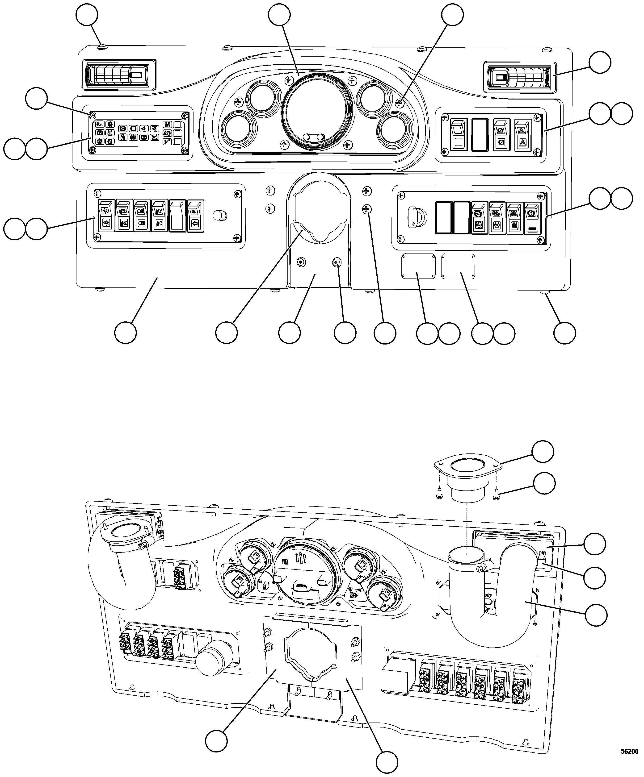 DASH MODULE, LOWER RH (SEE FIG 42684) 58D-54-01250 KOMATSU
