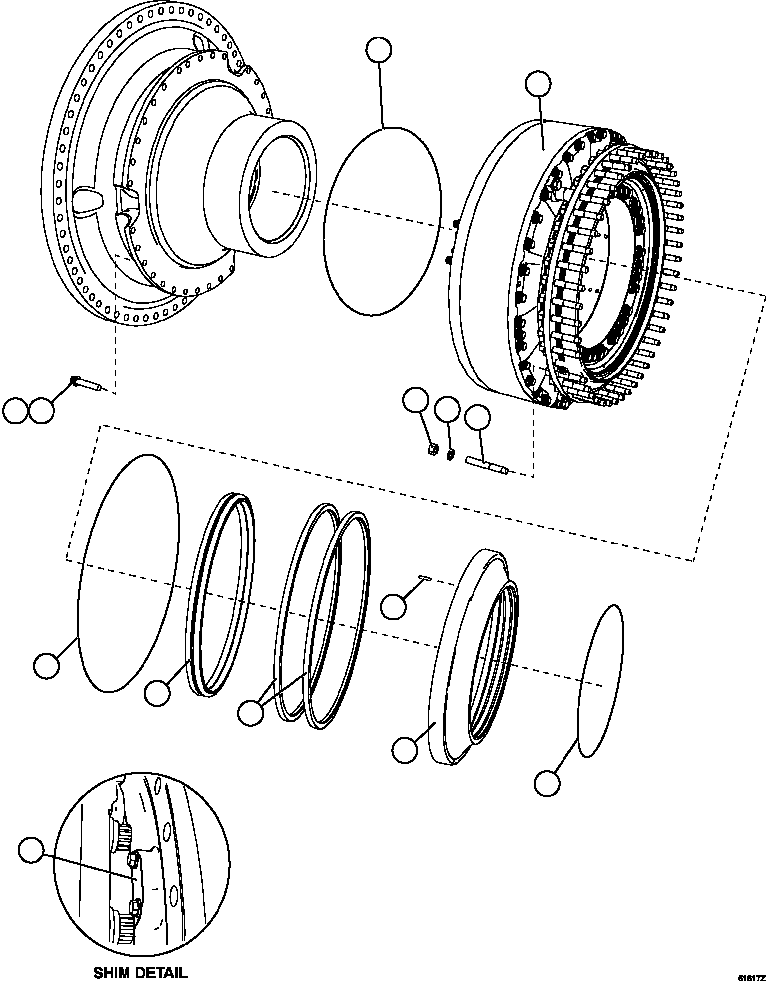 NOTE: (1) INCLUDED IN 58B-MH-AK120 REAR BRAKE 58B-MH-AK120 KOMATSU