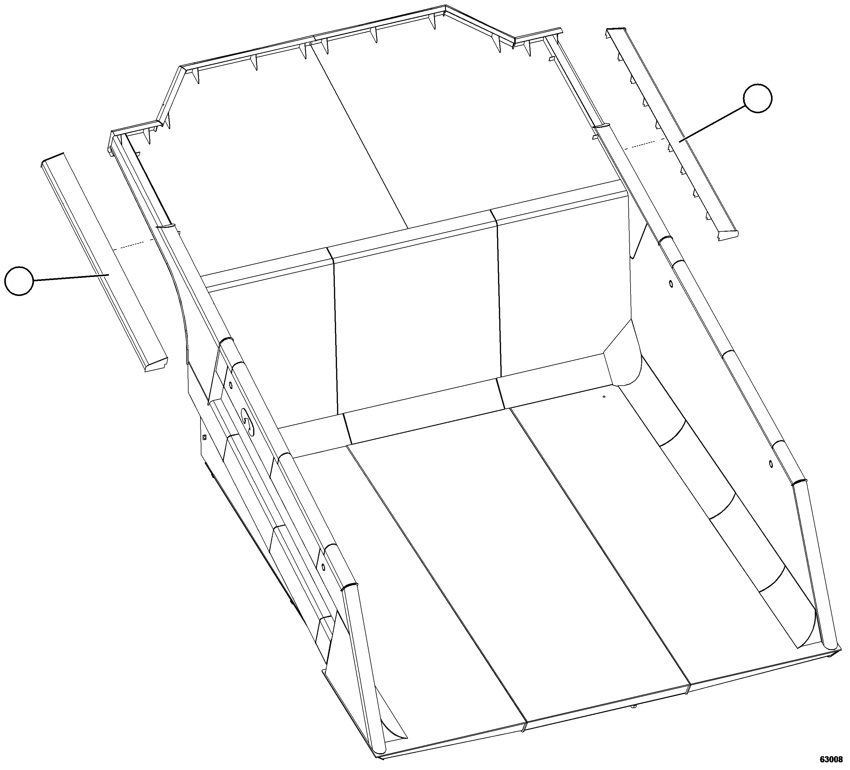 EYEBROW, FRONT CANOPY 58B-74-05310 KOMATSU