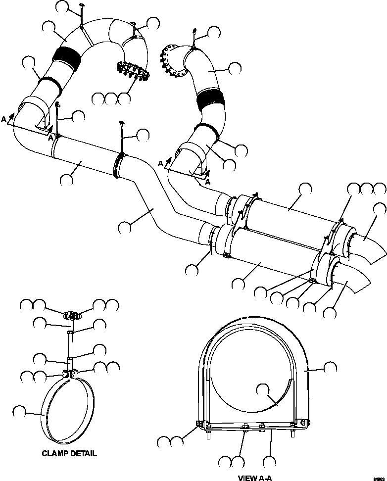 TUBE, EXHAUST - LH 58F-02-00460 KOMATSU