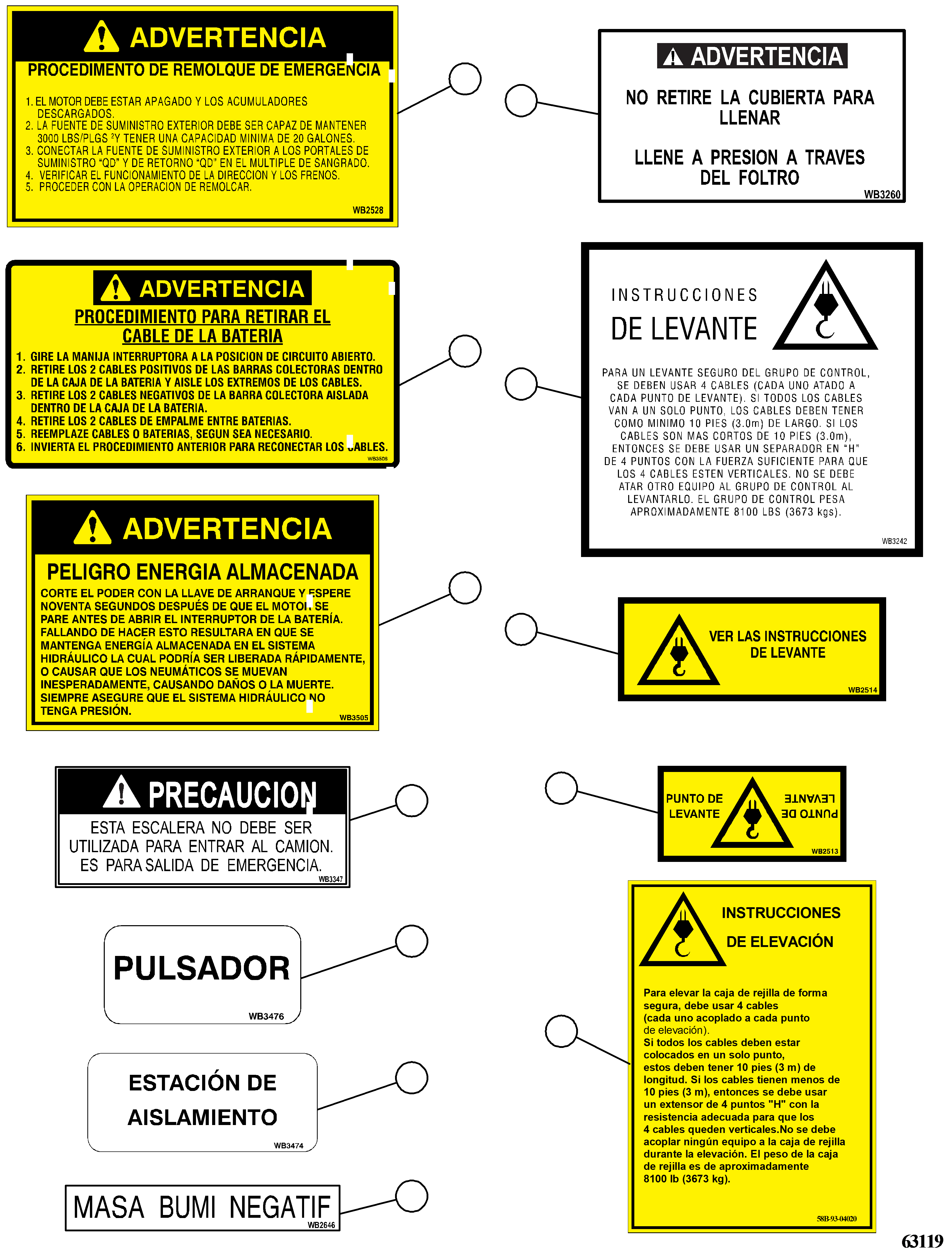 DECAL, LIFTING INSTRUCTIONS (FRONT OF RETARDING GRID BOX) 58B-93-04020 KOMATSU