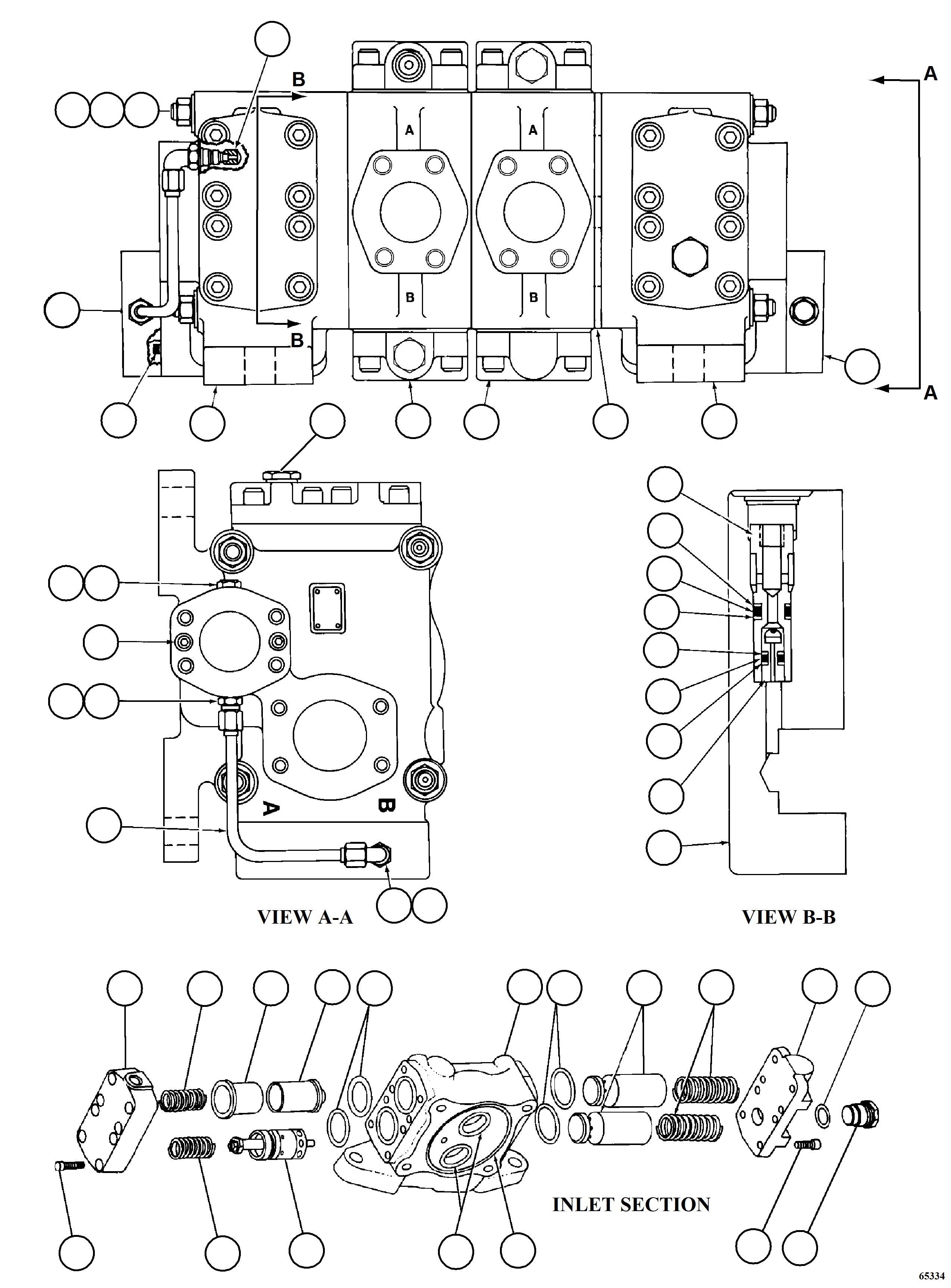 RELIEF VALVE ASSEMBLY (2)/(4) (SEE INDEX) 58B-98-01650 KOMATSU
