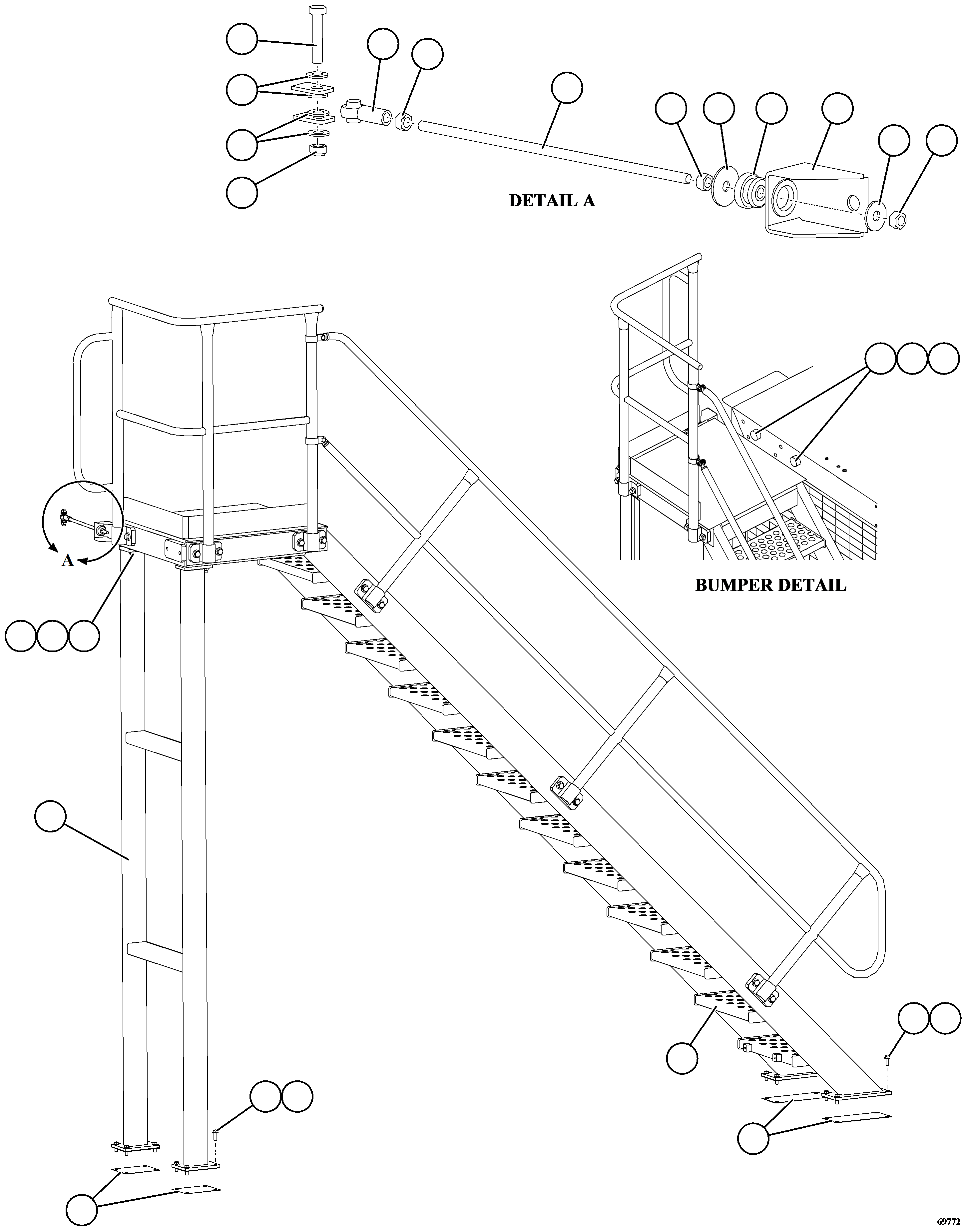 LADDER, DIAGONAL 58B-54-50300 KOMATSU