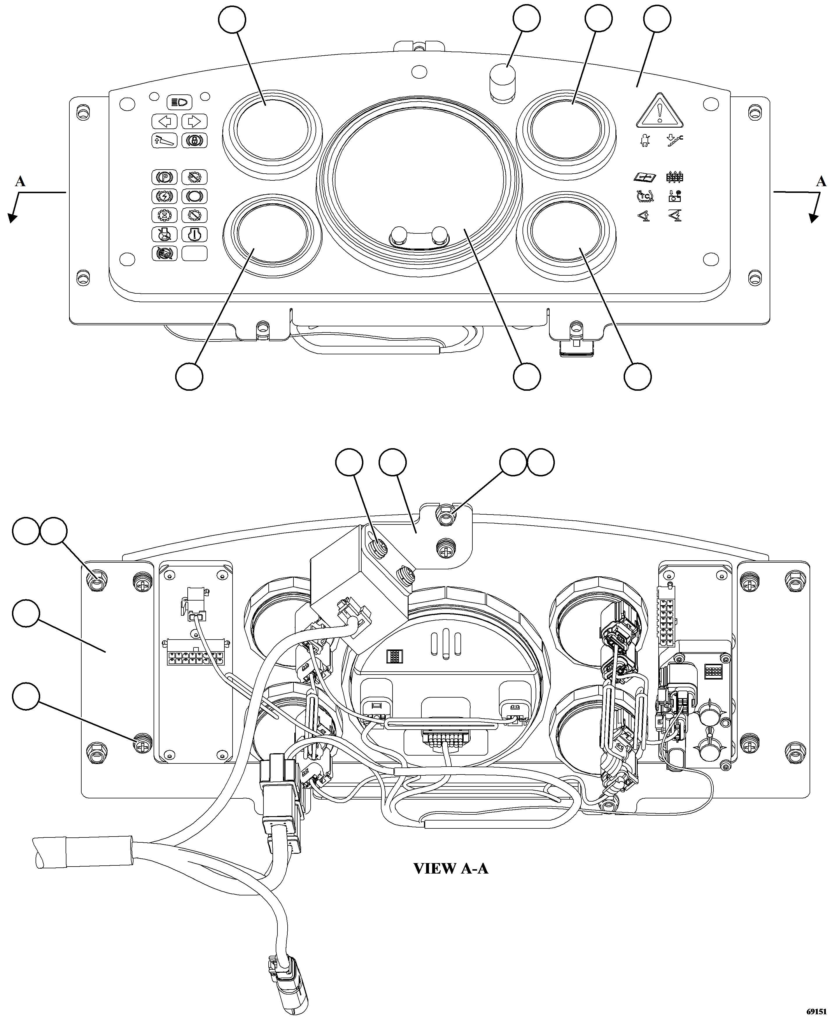 GAUGE PANEL ASSEMBLY (SEE INDEX) 58E-06-60001 KOMATSU