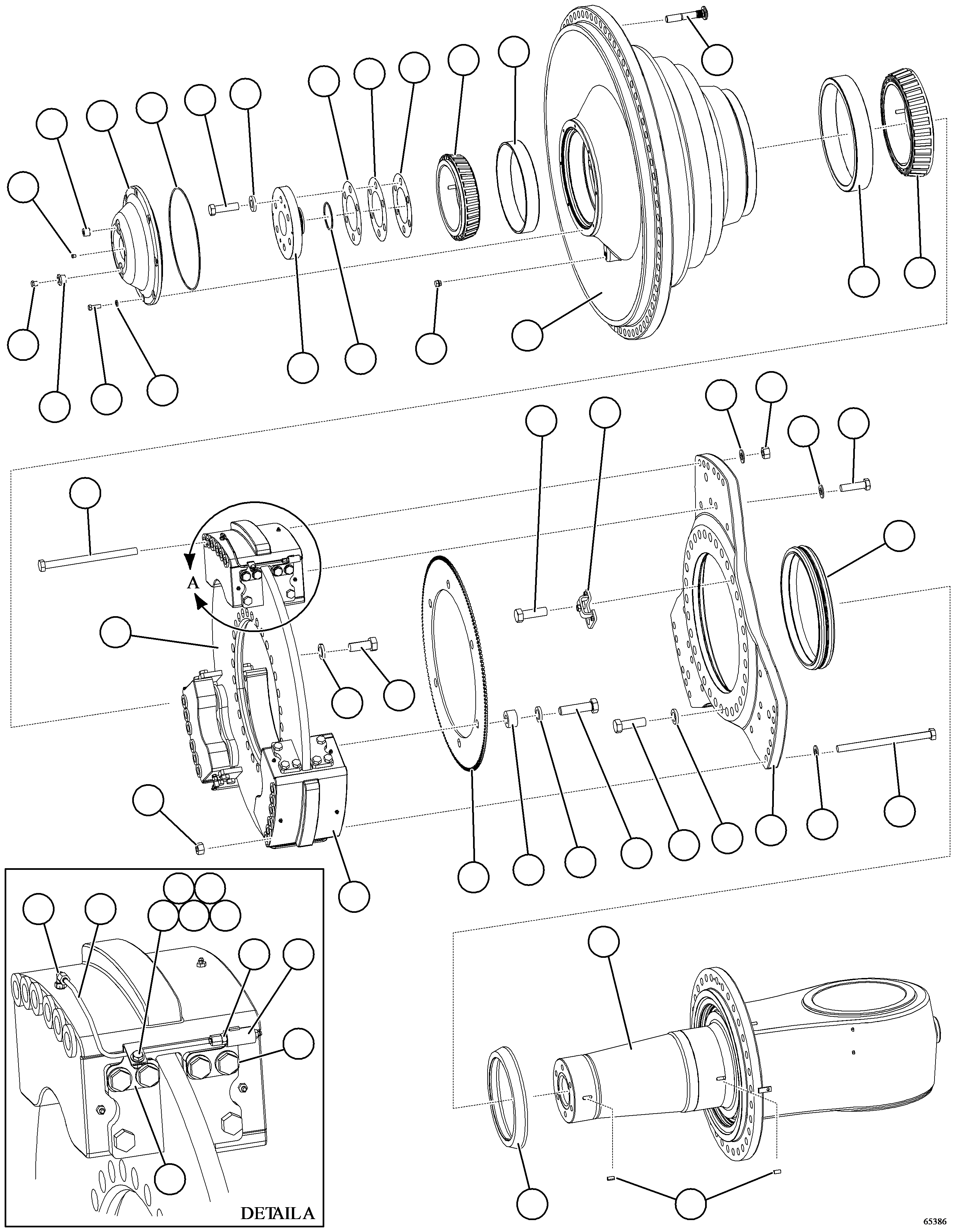 NOTE: (1) INCLUDED IN 58E-SM-AK050 COLD WEATHER SPINDLE KIT. 58E-SM-AK050 KOMATSU