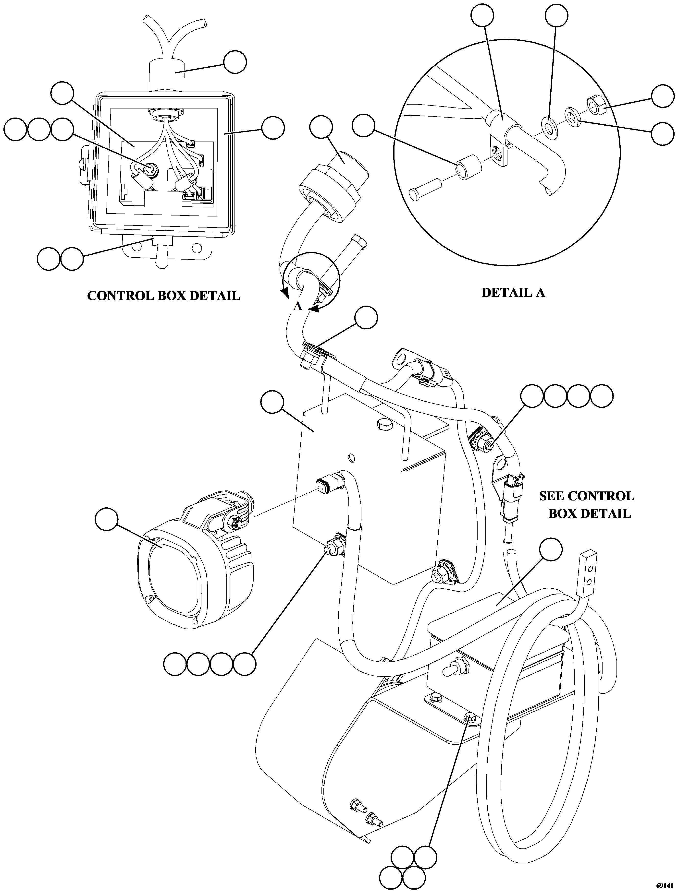 HARNESS, WIRING - AXLE SERVICE LIGHT 58F-06-03030 KOMATSU