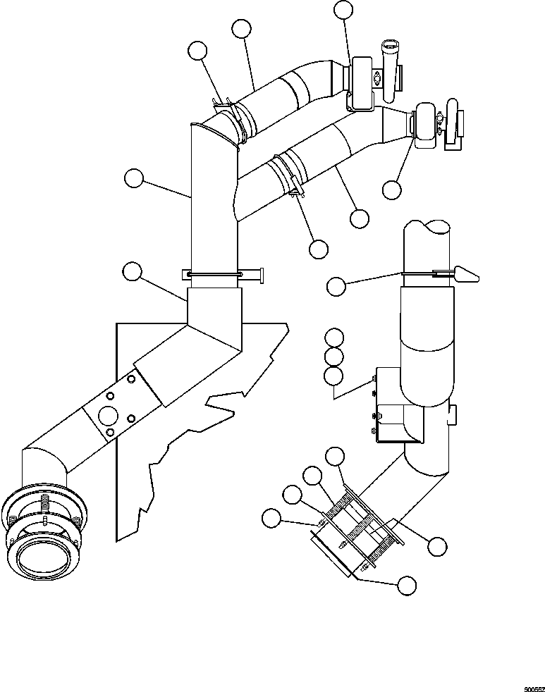 TUBE, EXHAUST (MAIN) EH3035 KOMATSU