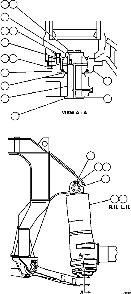 FRONT SUSPENSION ASSEMBLY - R.H. (SEE FIG 50547) (3) EJ3908 KOMATSU