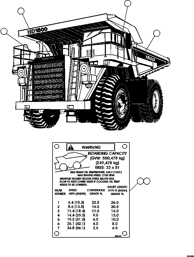 DECAL, HD1500 (WHITE) WB2799 KOMATSU