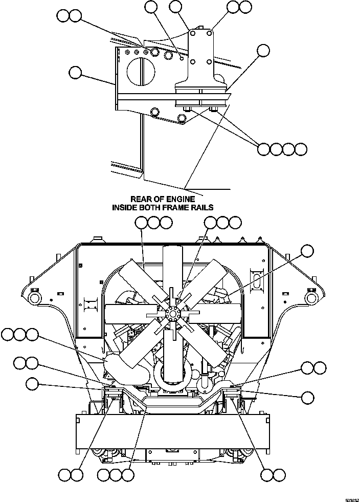 MOUNT, ENGINE - R.H. REAR EJ2203 KOMATSU
