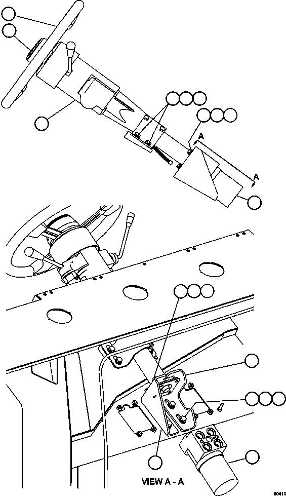 STEERING COLUMN & LEVER ASSEMBLY (SEE INDEX) (5) EK4654 KOMATSU