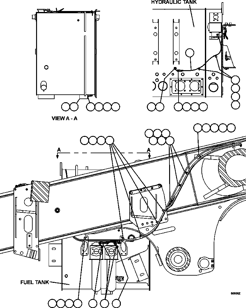 HARNESS, HYDRAULIC TANK LEVEL SENSOR (2) EK5348 KOMATSU