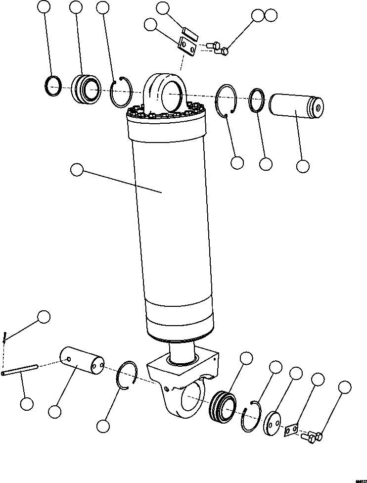 HOIST CYLINDER ASSEMBLY (SEE INDEX) (3)/(5) EK0906 KOMATSU