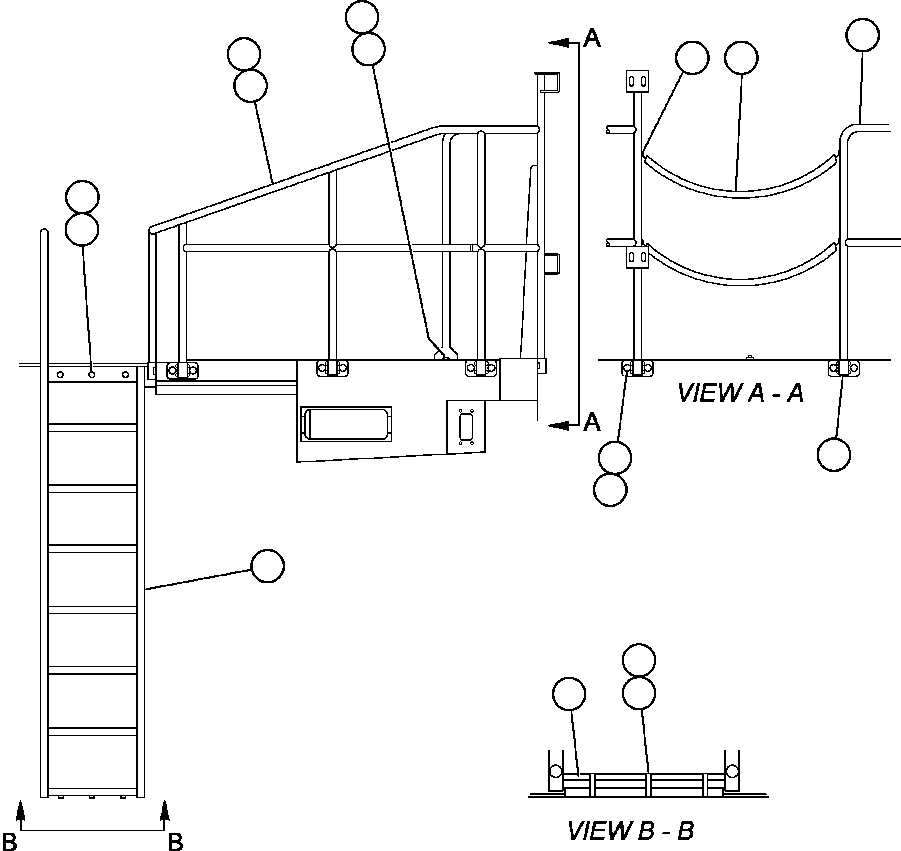 HANDRAIL, REAR - L.H. (2) EF6087 KOMATSU