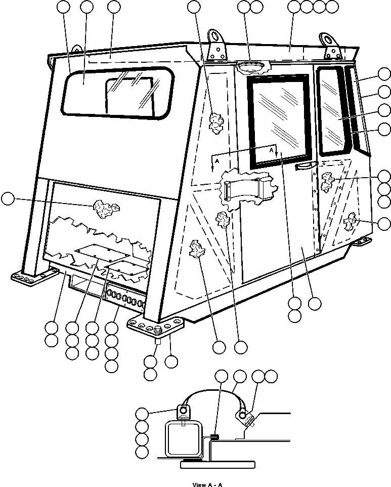 HARNESS, OPERATOR'S CAB (4) EG8444 KOMATSU