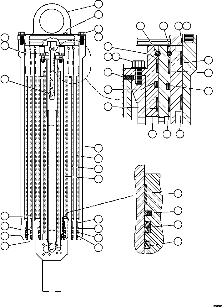 (5) INCLUDED IN AK4955 HOIST CYL. COMBINATION KIT. AK4955 KOMATSU