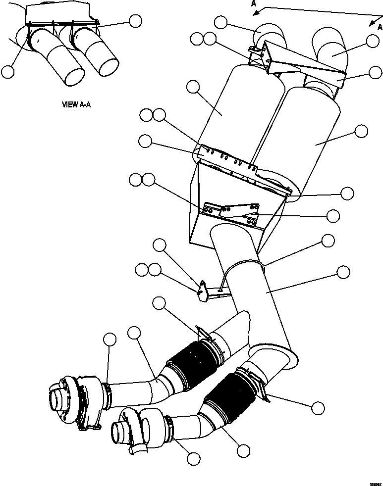 TUBE, EXHAUST - R.H. EM2811 KOMATSU