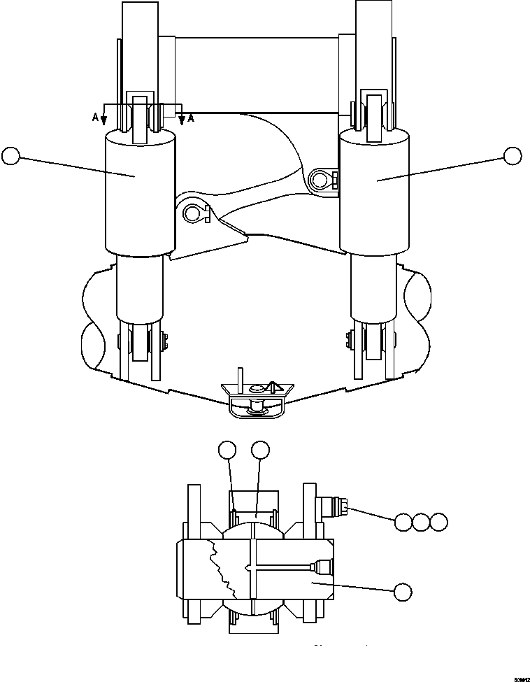 REAR SUSPENSION W/ BUSHINGS - LH (1) EM3580 KOMATSU
