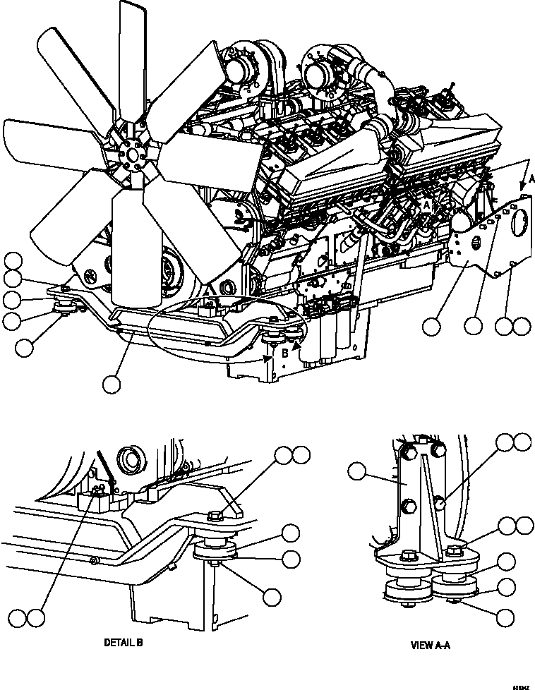 MOUNT, ENGINE - LH REAR XC5109 KOMATSU