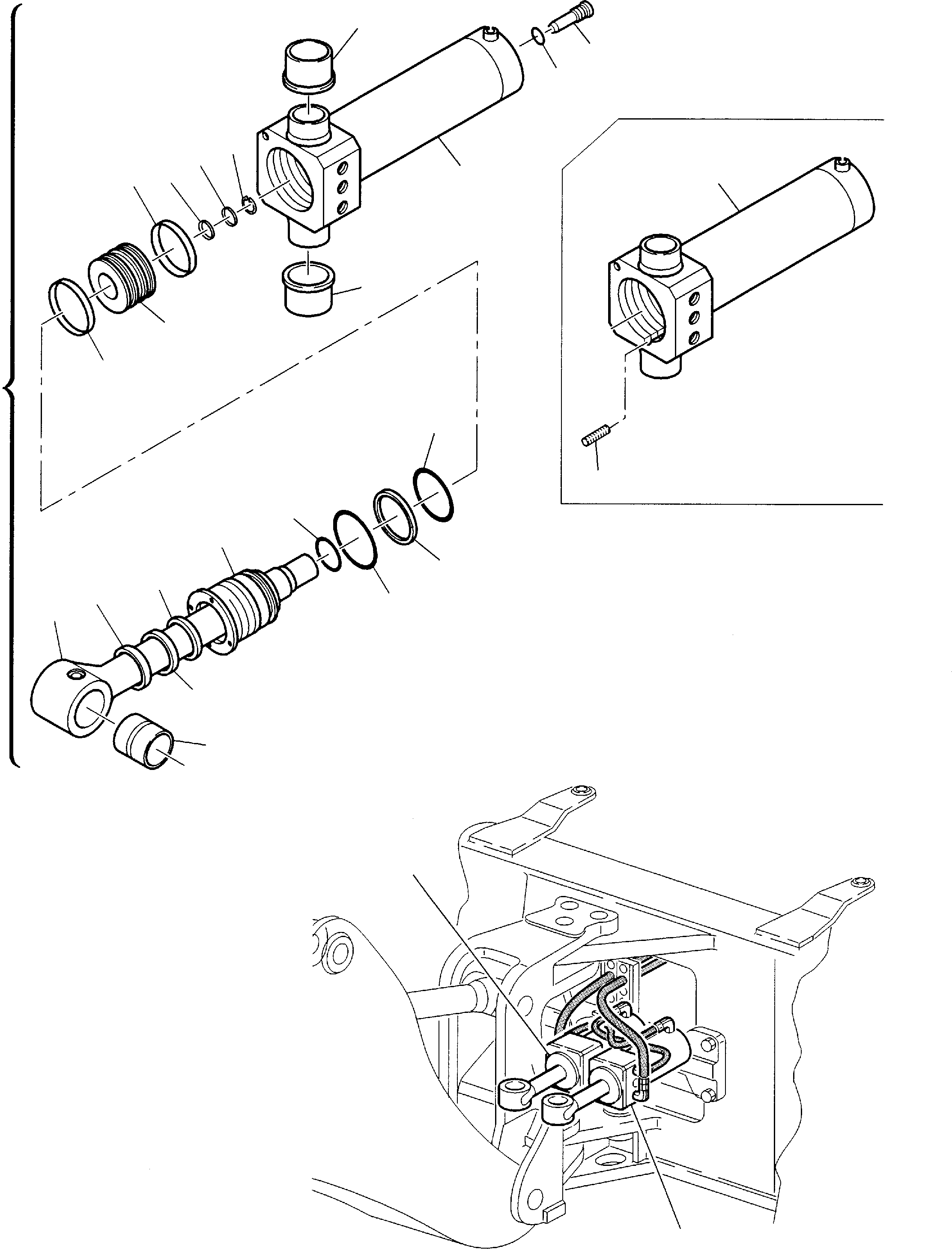 BOOM SWING CYLINDER ASSY, L.H. 395005018 KOMATSU
