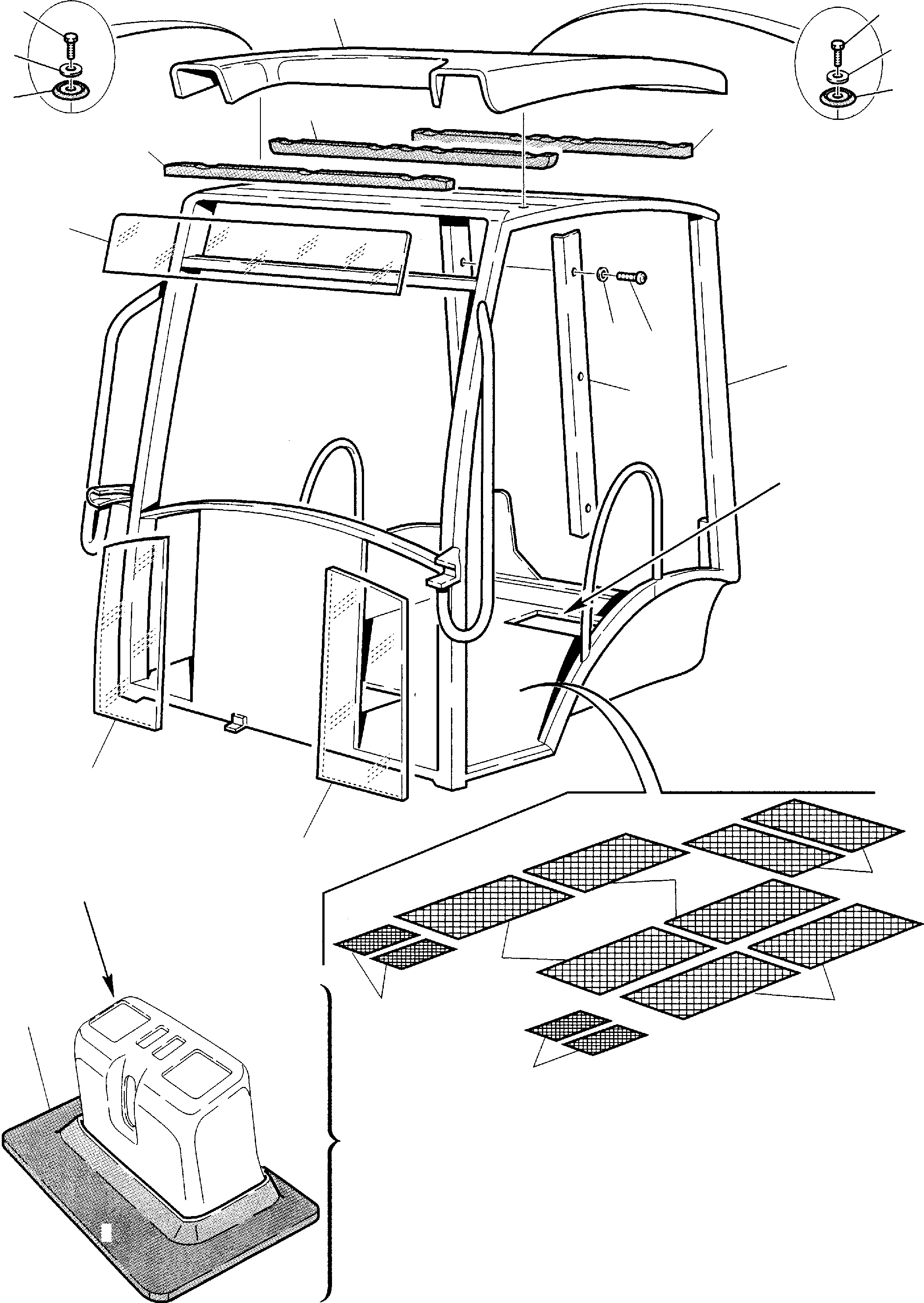 GLASS WINDOWS, R.H. (OPTIONAL) 312672601 KOMATSU